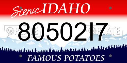 80502I7 Idaho License Plate