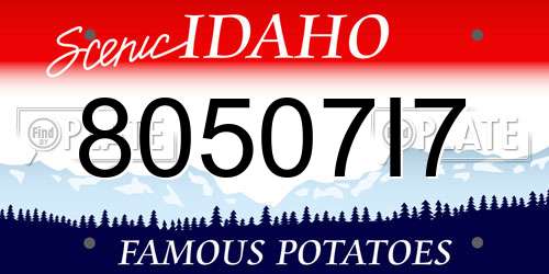 80507I7 Idaho License Plate