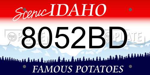8052BD Idaho License Plate