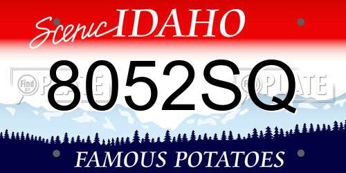 8052SQ Idaho License Plate