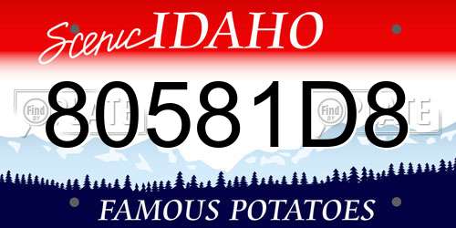 80581D8 Idaho License Plate