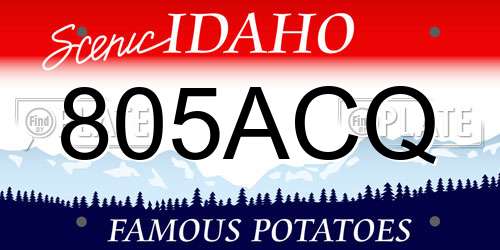 805ACQ Idaho License Plate