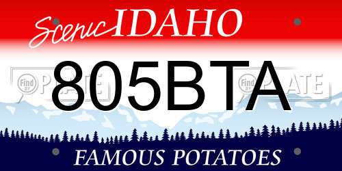 805BTA Idaho License Plate