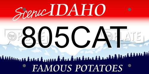 805CAT Idaho License Plate