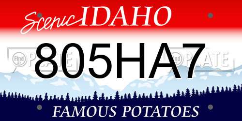 805HA7 Idaho License Plate