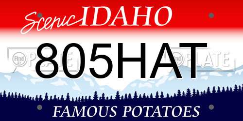 805HAT Idaho License Plate
