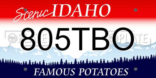 805TBO Idaho License Plate