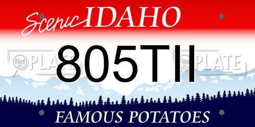 805TII Idaho License Plate
