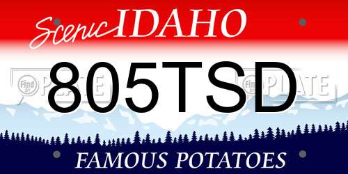 805TSD Idaho License Plate