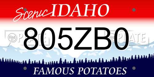 805ZB0 Idaho License Plate