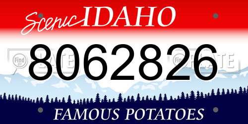 8062826 Idaho License Plate