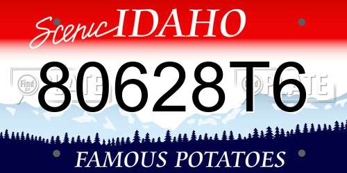 80628T6 Idaho License Plate
