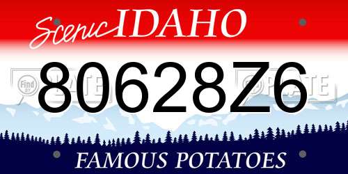 80628Z6 Idaho License Plate