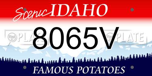 8065V Idaho License Plate