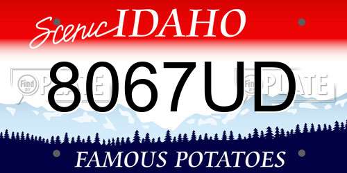 8067UD Idaho License Plate