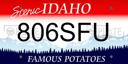 806SFU Idaho License Plate