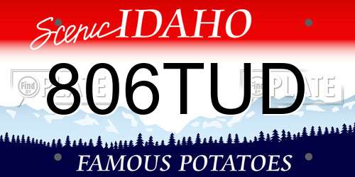 806TUD Idaho License Plate