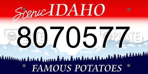8070577 Idaho License Plate