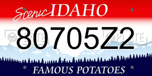 80705Z2 Idaho License Plate