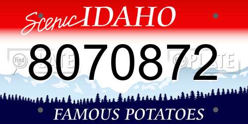 8070872 Idaho License Plate