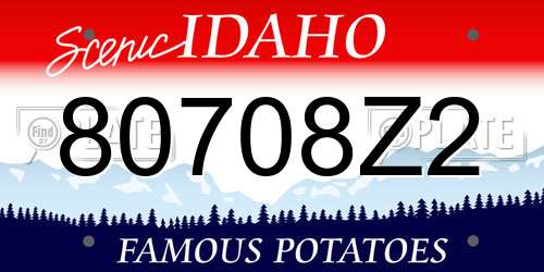 80708Z2 Idaho License Plate