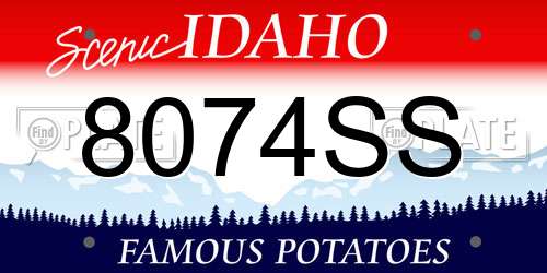 8074SS Idaho License Plate