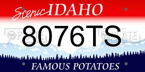 8076TS Idaho License Plate