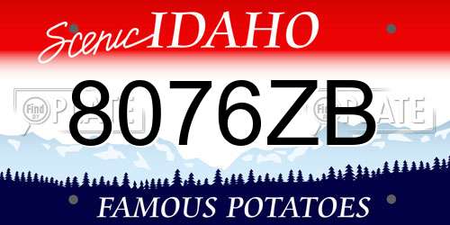 8076ZB Idaho License Plate