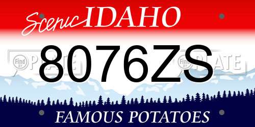 8076ZS Idaho License Plate