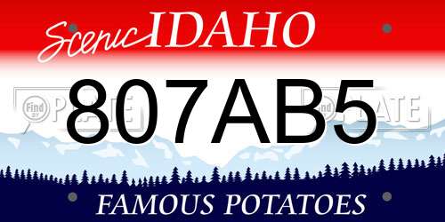 807AB5 Idaho License Plate