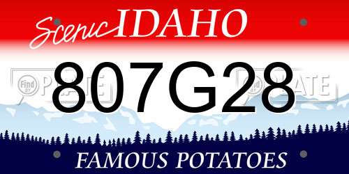 807G28 Idaho License Plate