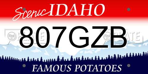 807GZB Idaho License Plate