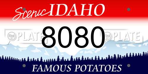 8080 Idaho License Plate