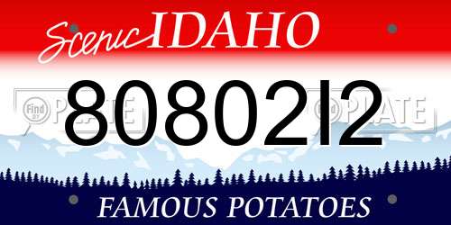 80802I2 Idaho License Plate