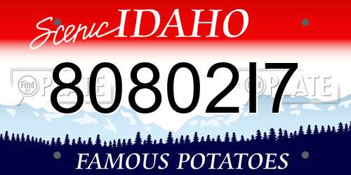 80802I7 Idaho License Plate