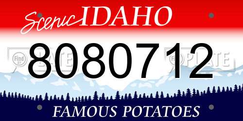 8080712 Idaho License Plate