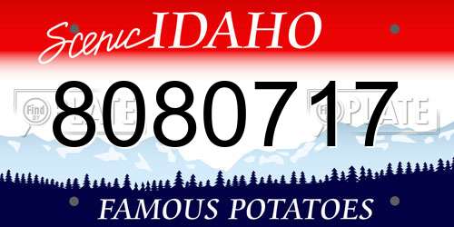 8080717 Idaho License Plate