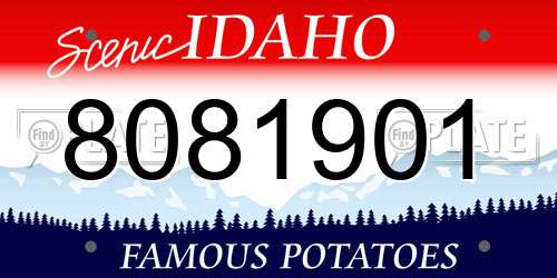 8081901 Idaho License Plate