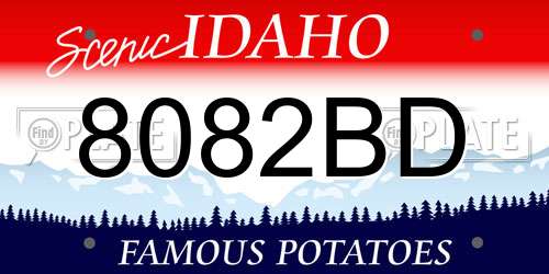 8082BD Idaho License Plate