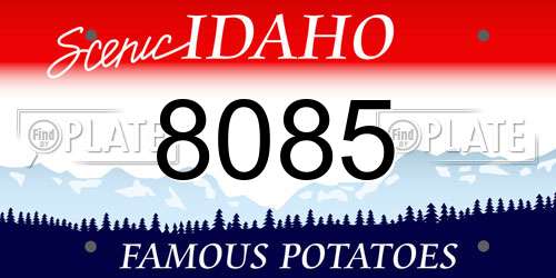8085 Idaho License Plate