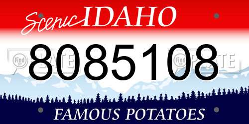 8085108 Idaho License Plate