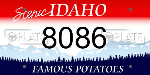 8086 Idaho License Plate