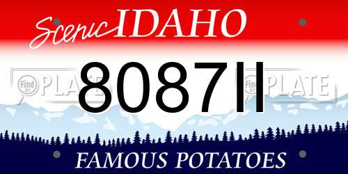 8087II Idaho License Plate