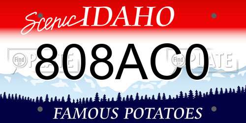 808AC0 Idaho License Plate