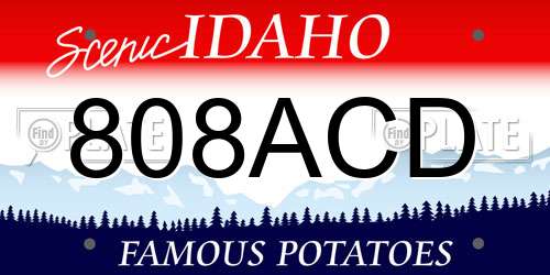 808ACD Idaho License Plate