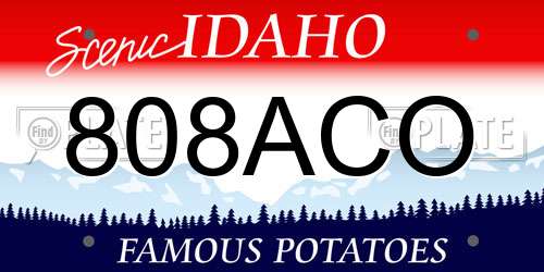 808ACO Idaho License Plate