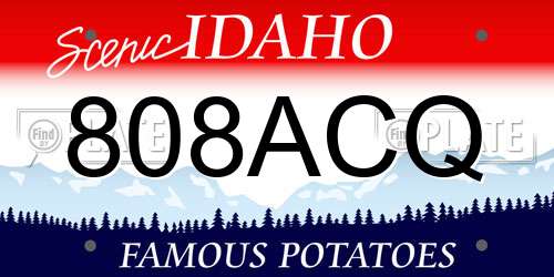808ACQ Idaho License Plate