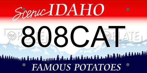 808CAT Idaho License Plate