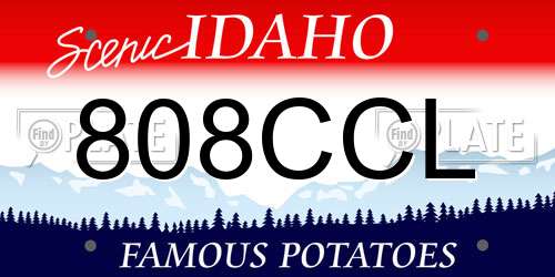808CCL Idaho License Plate