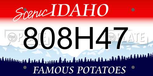 808H47 Idaho License Plate